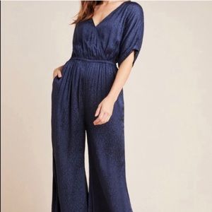 Anthropologie Jacqueline Jacquard Jumpsuit